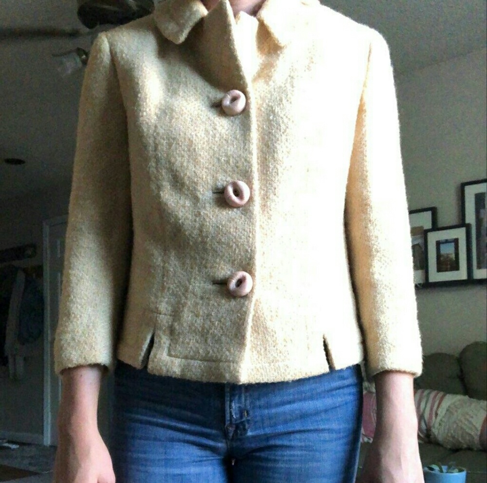 Vintage Kennedy's Townley Jacket Blazer Beige Wool Women's Small Tan Suit